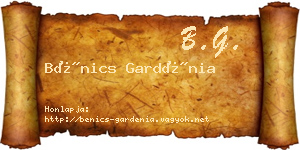 Bénics Gardénia névjegykártya
